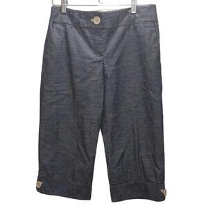 Ann taylor Loft cropped wide leg pants Blue  Sz 4